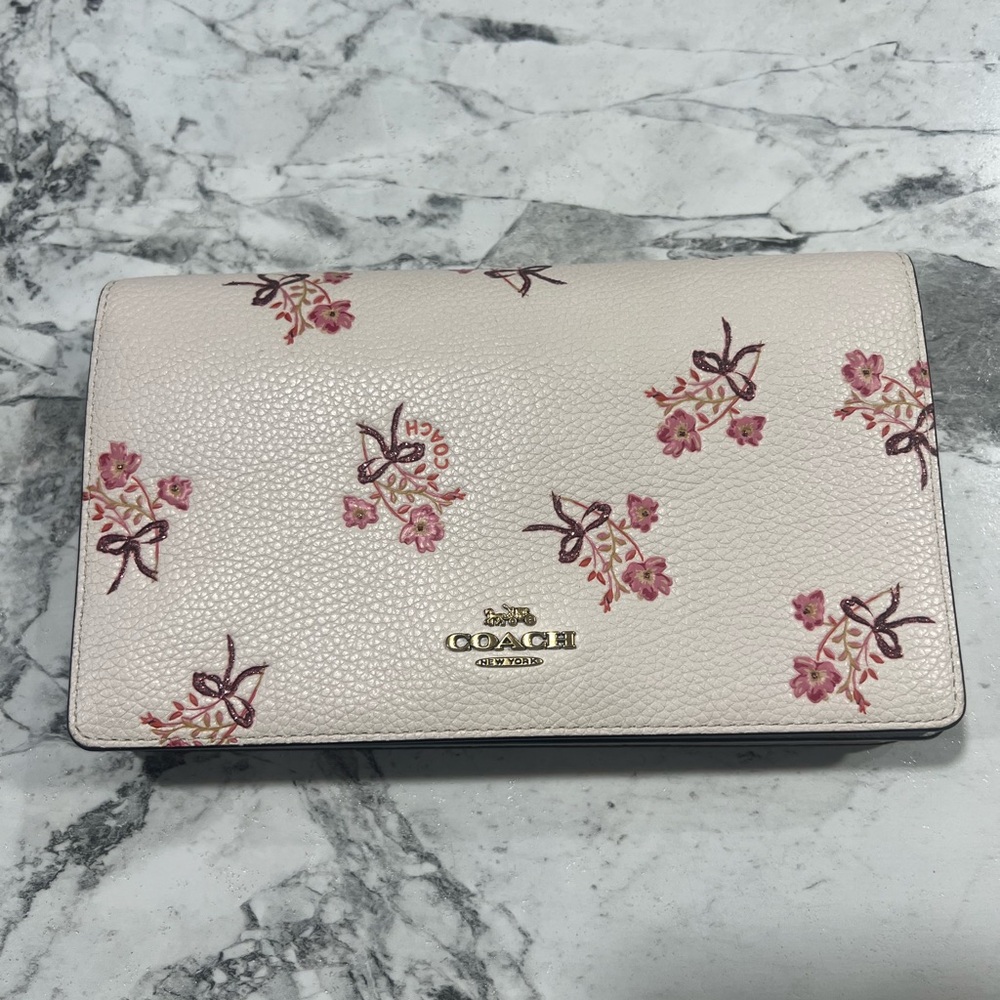 Coach Hayden Foldover Crossbody Clutch With Floral Bow Print 31587